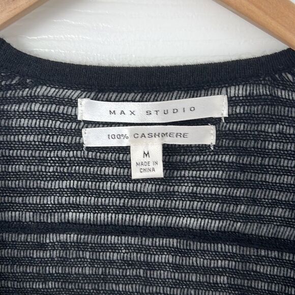 Max studio 100% pure black cashmere cardigan Sz medium - Picture 3 of 6